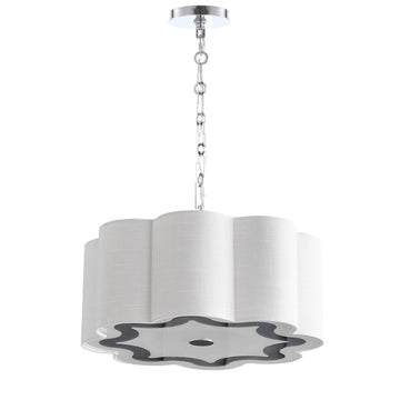 Coquille 20" Adjustable Scalloped Shade Metal LED Pendant - JONATHAN Y